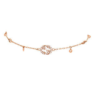 Gucci Interlocking G Chain Bracelet 18K Rose Gold with Diamonds